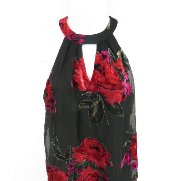 As U Wish Juniors' Cutout Flocked Black Red  Shift Dress Small NWT $59 - Picture 4 of 4
